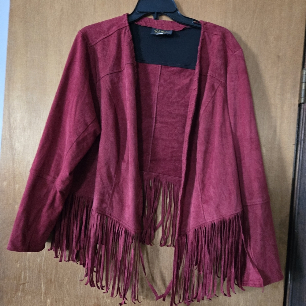 Fringed Burgundy Jacket